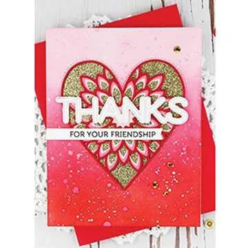 Thanks Thank You Love Hugs Alphabets Dies and Stamp Sets for Card Making Thinking of You Clear Rubber Stamp for DIY Scrapbooking Paper Crafting Handmade Crafts Metal Cutting Dies Scrapbooking Supplies