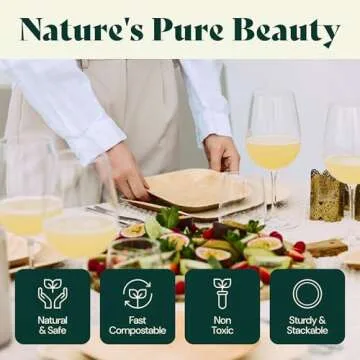 Chic Leaf Palm Leaf Plates - Eco Friendly & Durable