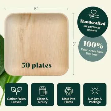 Chic Leaf Palm Leaf Plates - Eco Friendly & Durable