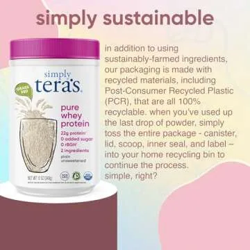 simply tera's Pure Whey Protein Powder - Grass Fed Whey Protein Powder, Clean Protein Powder, Natural Protein Powder with Whey Protein, Unflavored Protein Powder, Non-GMO, Kosher, Unsweetened - 12 Oz