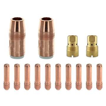 Mig Gun Parts Replacement For Bernard Large Centerfire N-5818C Nozzles, D-1 Diffusers & Tips (14-PK ...