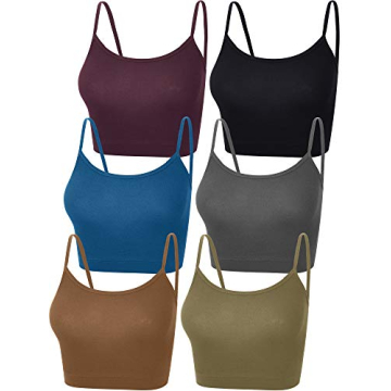 SATINIOR 6-Piece Women’s Spaghetti Strap Crop Tops for Comfort and Style