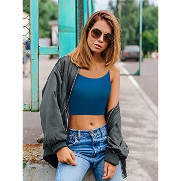 SATINIOR Women’s 6-Pack Spaghetti Strap Comfort Crop Tops