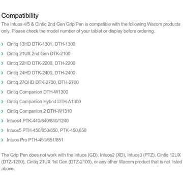 Wacom Grip Pen for INTUOS4/CINTIQ21 - 10 Pack