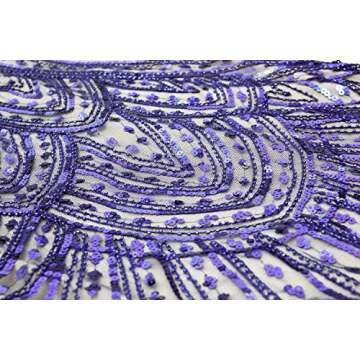 Letter Love Women 1920s Vintage Flapper Fringe Beaded Gatsby Party Dress With 20s Accessories Set (XXL, Style 2-Beige Blue)