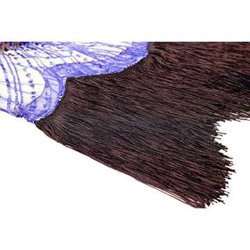 Letter Love Women 1920s Vintage Flapper Fringe Beaded Gatsby Party Dress With 20s Accessories Set (XXL, Style 2-Beige Blue)