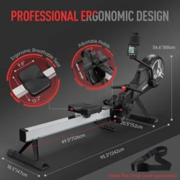 JOROTO MR60 Rowing Machine for Home Use with Bluetooth
