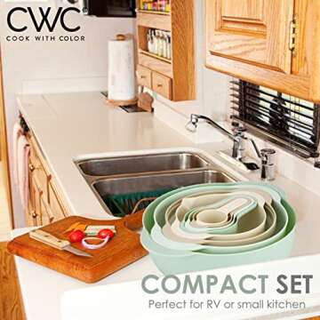 Cook with Color Nesting Bowls and Measuring Cups Set