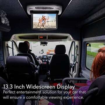 Pyle 13.3" Car Roof Mount DVD Player with HDMI, USB, IR