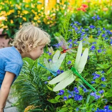8 Pack Dragonfly Clip for Garden Decor and Insect Control