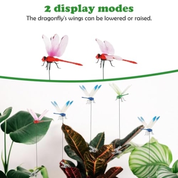 8 Pack Dragonfly Clip for Garden Decor and Insect Control