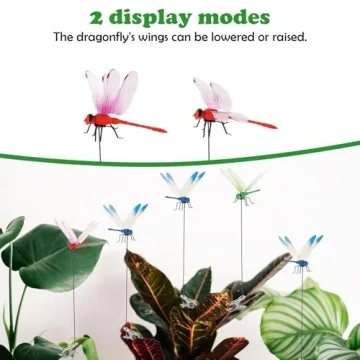 8 Pack Dragonfly Clip for Garden Decor and Insect Control