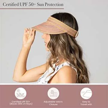 Stylish Mixed Braid Visor for Women with Sun Protection