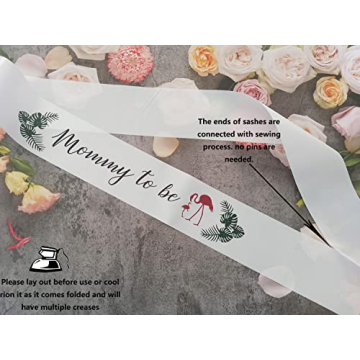 Mommy to Be Sash for Baby Shower with Flamingo Design