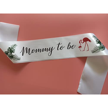 Mommy to Be Sash for Baby Shower with Flamingo Design