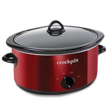 Crock-Pot Large 7 Quart Capacity Versatile Electric Food Slow Cooker Home Cooking Kitchen Appliance with Removable Ceramic Bowl, Red