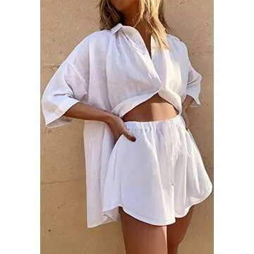 Comfortable & Stylish Meenew Women's 2 Piece Lounge Set with Shorts and Shirt