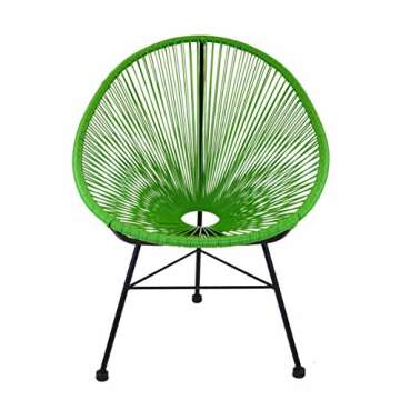 Design Tree Home Acapulco Indoor/Outdoor Lounge Chair - Durable & Stylish Green Weave