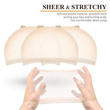 MORGLES HD Wig Cap or Women, 20 Pcs Transparent Wig Cap for Lace Front Ultra Thin, Nude