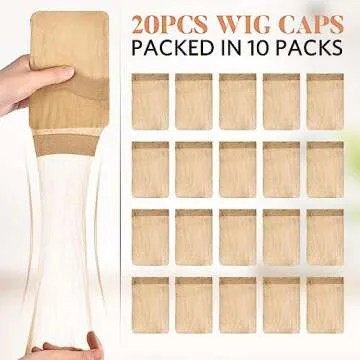 MORGLES HD Wig Cap or Women, 20 Pcs Transparent Wig Cap for Lace Front Ultra Thin, Nude