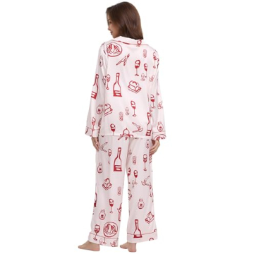 YiNi LuLu Women’s Silk Satin Pajamas Set for Comfort