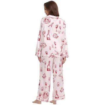 YiNi LuLu Women’s Silk Satin Pajamas Set for Comfort