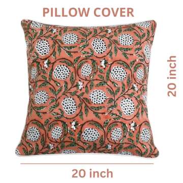 Trendy Ridhi Dark Salmon Pink Pillow Covers - 20x20 Inches
