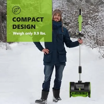 Vibekio 20V 12.2-Inch Cordless Snow Shovel, Battery Powered Snow Blower with Directional Plate, 20-Volt/4.0 Ah Lithium-ion Battery Pack, and Quick Charger Included