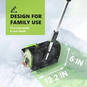 Vibekio 20V 12.2-Inch Cordless Snow Shovel, Battery Powered Snow Blower with Directional Plate, 20-Volt/4.0 Ah Lithium-ion Battery Pack, and Quick Charger Included