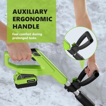 Vibekio 20V 12.2-Inch Cordless Snow Shovel, Battery Powered Snow Blower with Directional Plate, 20-Volt/4.0 Ah Lithium-ion Battery Pack, and Quick Charger Included