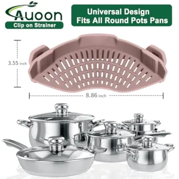 AUOON Clip On Silicone Strainer – Kitchen Essential