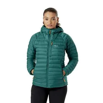 Rab Women's Microlight Alpine Down Jacket for Hiking, Climbing, and Skiing - Atlantis - Medium