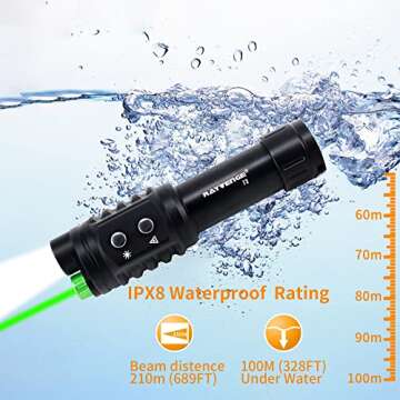 RAYVENGE 2-in-1 Scuba Diving Flashlight with Laser