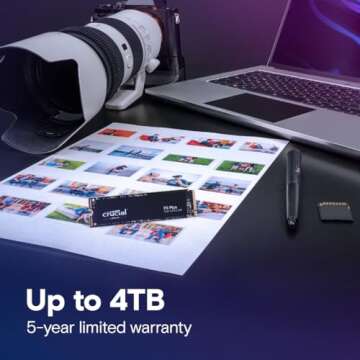Crucial P3 Plus 4TB PCIe Gen4 3D NAND NVMe M.2 SSD, up to 5000MB/s - CT4000P3PSSD8