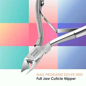 Professional Cuticle Cutter Stainless Steel Cuticle Nippers with Sharp Blades and Double Spring Cuticle Clippers - Nail Cuticle Trimmer Tool for Manicure & Pedicure Beauty at Home/Spa/Saloon (Silver)