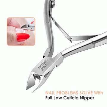 Professional Cuticle Cutter Stainless Steel Cuticle Nippers with Sharp Blades and Double Spring Cuticle Clippers - Nail Cuticle Trimmer Tool for Manicure & Pedicure Beauty at Home/Spa/Saloon (Silver)