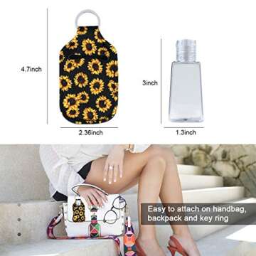 TCJJ Portable Travel Bottle Hand Sanitizer Keychain Holder, 1oz/30ml Flip Cap Leakproof Refillable Squeeze Bottles Containers for Lotion, Soap, Liquid, Essential Oil, Shampoo