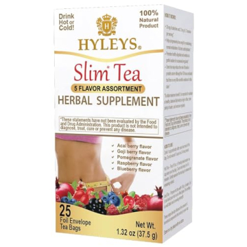 Hyleys Slim Tea 5 Flavor Assortment - Weight Loss Herbal Supplement Cleanse and Detox - 25 Tea Bags ...