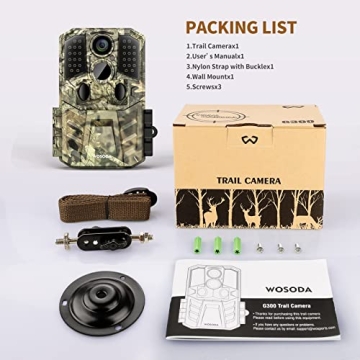 WOSODA Trail Camera 36MP for Wildlife Photography