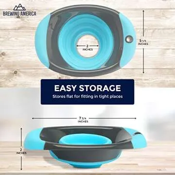 Kitchen Canning Funnel – Collapsible Silicone Food Funnel for Wide Mouth and Regular Mason Jars – Flexible Use for Coffee, Liquid, Jam, Cooking, Baking, Crafts - Teal/Gray