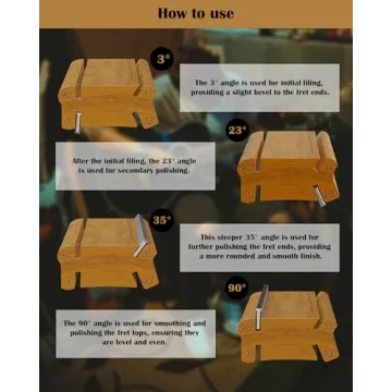 3/23/35/90 Degree Fret End Dressing, 4 in 1 Fret File-Guitar Bass Fret Beveling File Tool, Professional Luthier File for Crowning, Shaping and Deburring Frets