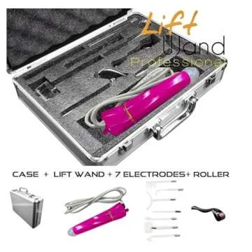 Lift Wand Professional High Frequency Facial Wand Machine Includes 7 Electrodes, and Aluminum Case, Anti Aging Device, Diminish Wrinkles, Scars, Dark Circles, Breakthrough Device for Beauty
