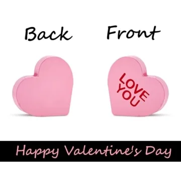 Valentine's Day Wooden Candy Heart Signs - 6 Pcs Set