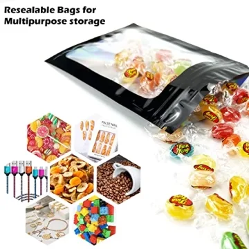 300 Pcs Holographic Mylar Bags for Food Packaging