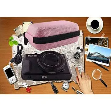 WERJIA Hard Carrying Case Compatible with Canon PowerShot SX720 SX620 SX730 SX740 G7X/ G7X Mark III /G7X Mark II Digital Camera (Pink)