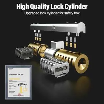 Biometric Gun Safe for Handgun, ≤0.1s Quick Access Pistol Safe 4-Ways Unlock APP/Fingerprint/Numeric Code/Key with Security Cable, Handgun Safe for Nightstand, Home, Bedside, Car - Aluminum Alloy