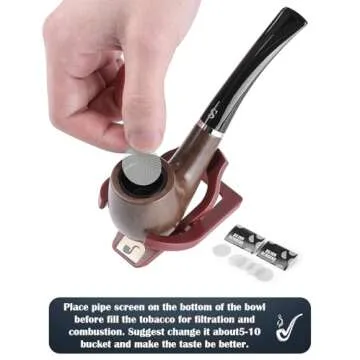 Joyoldelf Pipe Set, Short Handle Curved Pipe with Foldable Pipe Stand Holder, Beginner Pipe Kit with Gift Box and Accessories