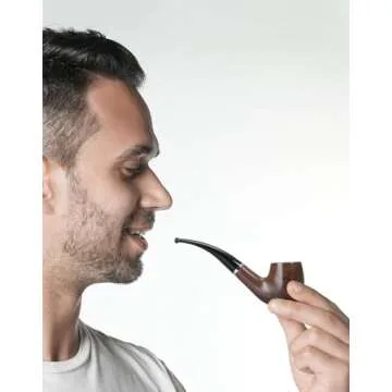 Joyoldelf Pipe Set, Short Handle Curved Pipe with Foldable Pipe Stand Holder, Beginner Pipe Kit with Gift Box and Accessories