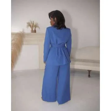 The Drop Women's Sodalite Blue Belted Blazer by @idesign8, 2X, Plus Size