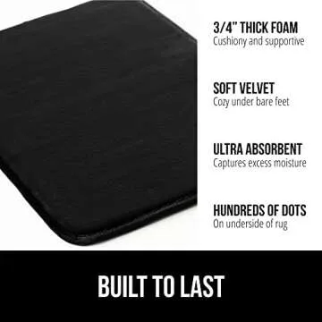Gorilla Grip Thick Memory Foam Bath Rug for Luxury Comfort